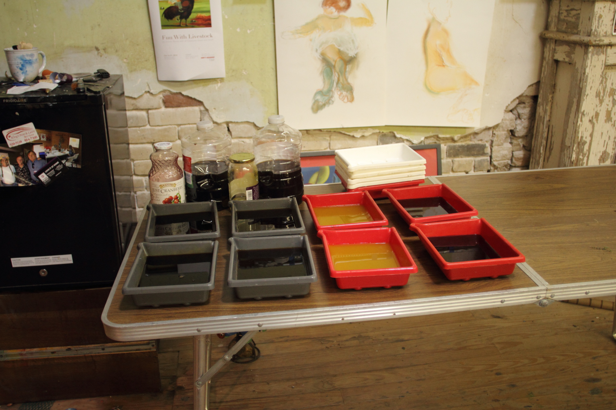 Toning station: &nbsp;tea, coffee, turmeric, and cranberry juice