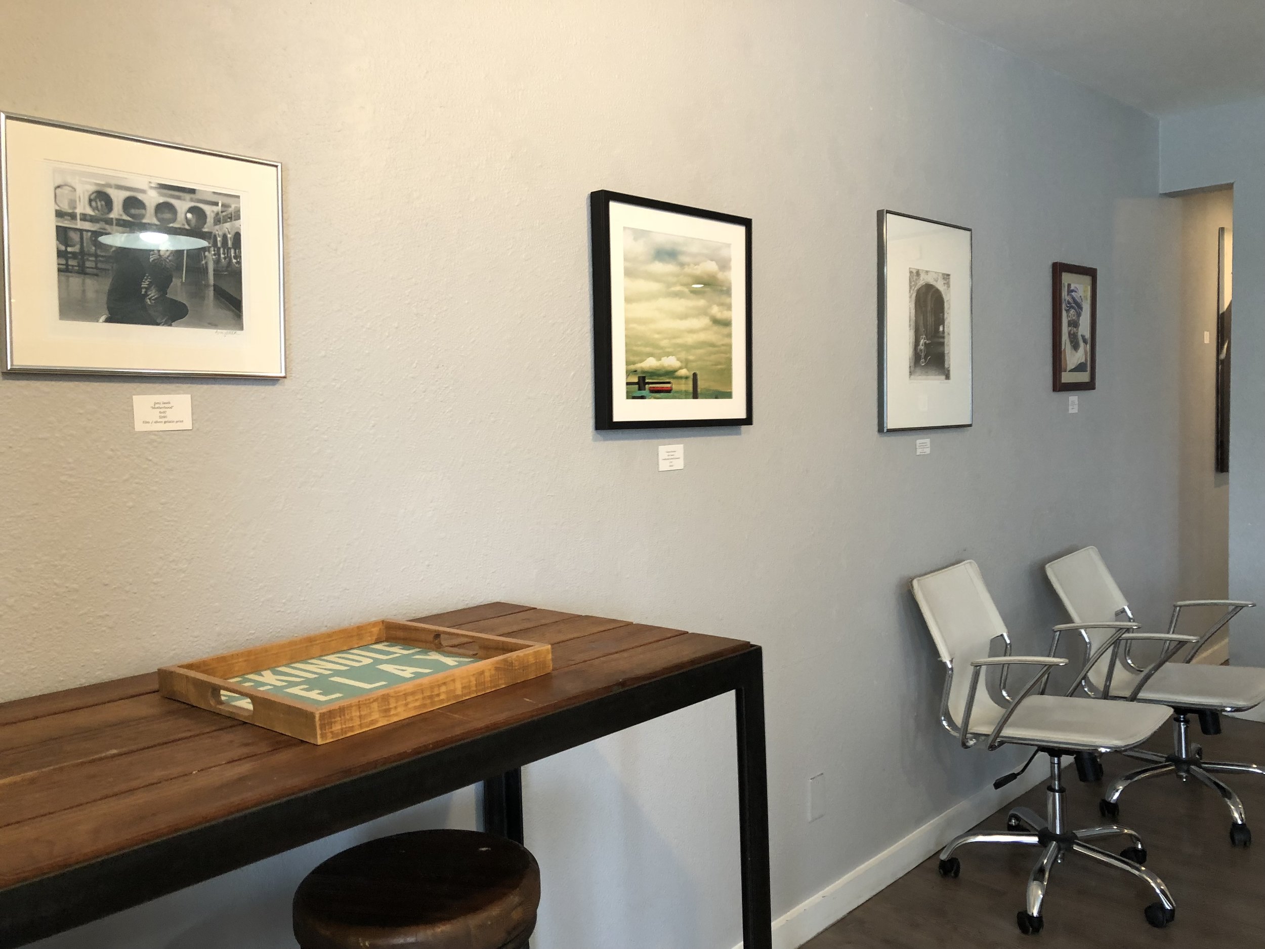 A look at the show at Soma Vida (that’s my friend Lili in the first photo with a reflection on it - Lili who is very much missed since she moved out of state!). It’s such a lovely space