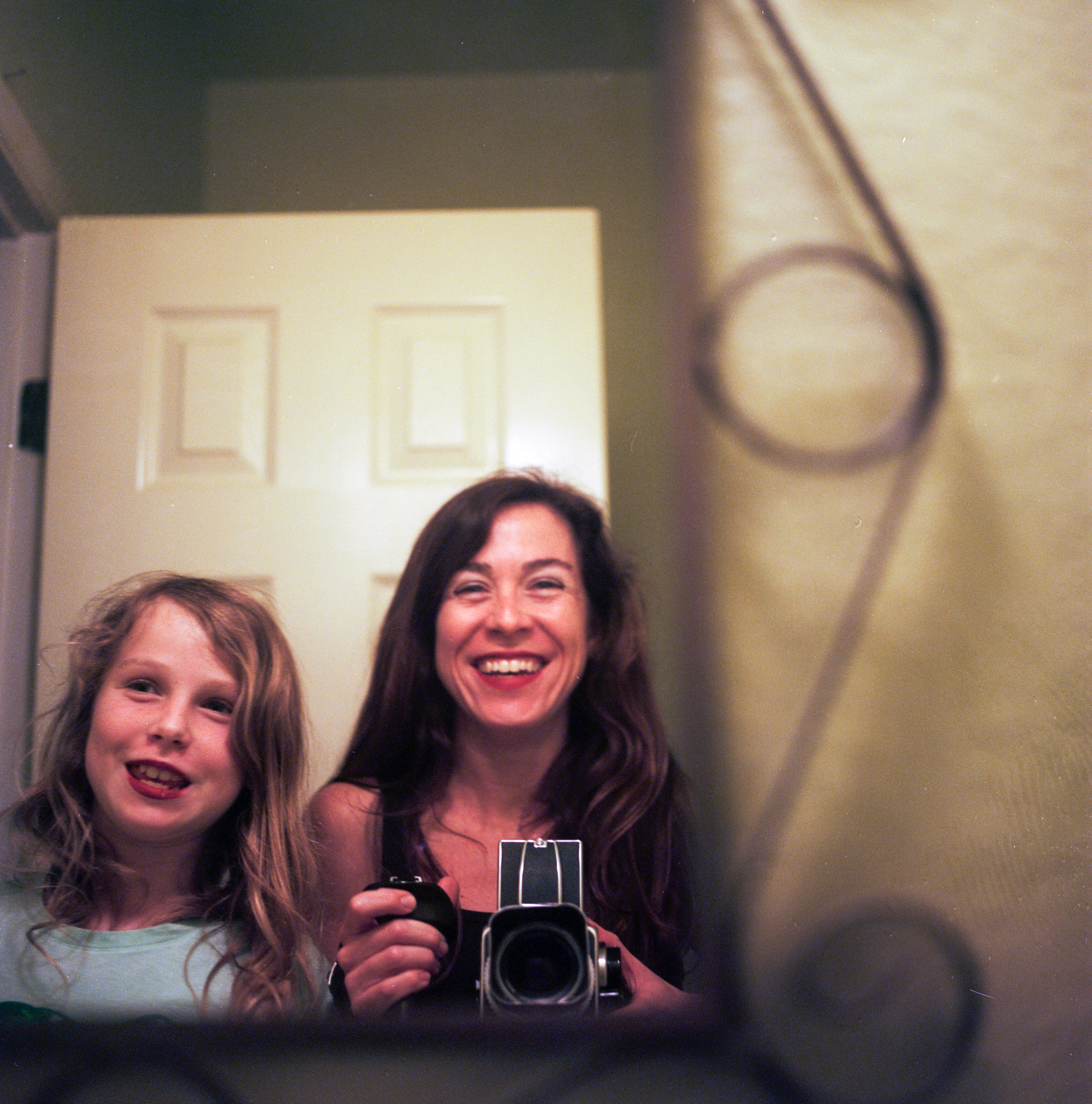  Me: Hey look at this hilariously terrible lipstick sample I got.  Her: Can I try it? Maybe it’s funny on me too!  Me: Sure! Come on, let’s make a photo. 